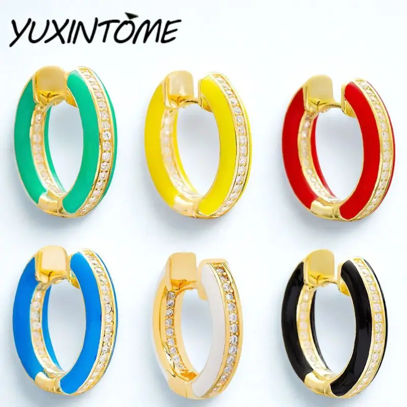 925 Sterling Silver Ear Needl Personalized Simple Colored Enamel Zircon Hoop Earrings Women's Fashion Leisure Jewelry Gifts
925 Sterling Silver Ear Needl Personalized Simple Colored Enamel Zircon Hoop Earrings Women's Fashion Leisure Jewelry Gifts
