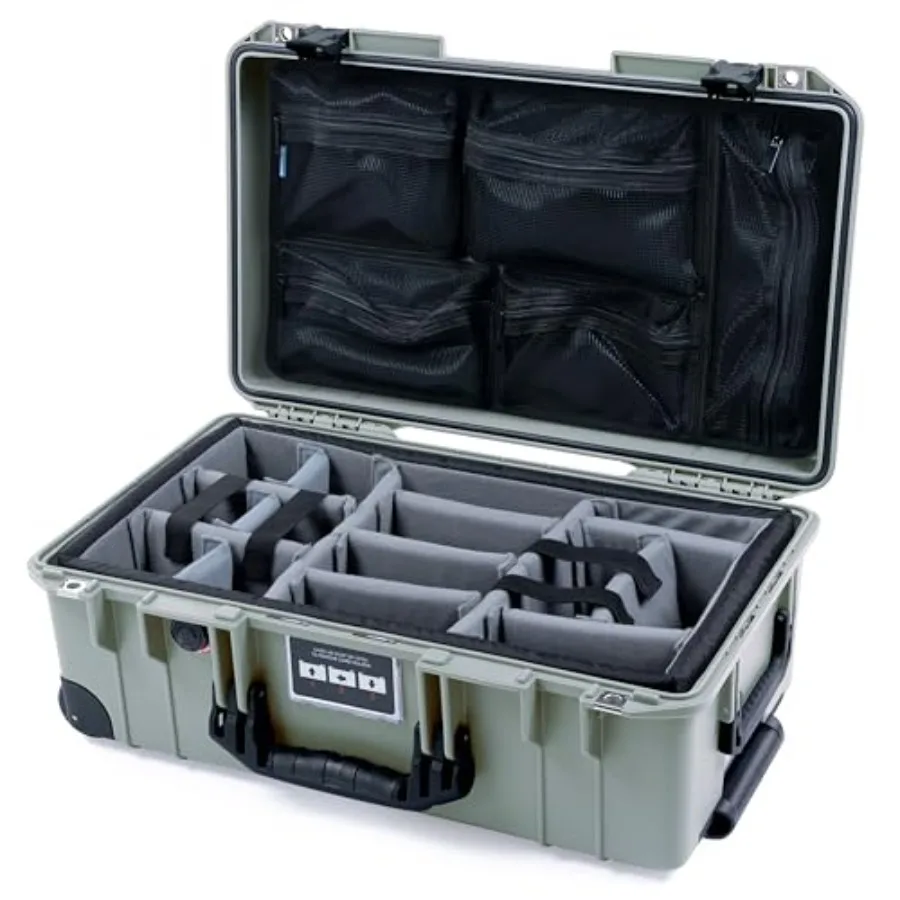 Pelican Air 1535 Carry-On for travel, lightweight polypropylene, sage green, waterproof with grey padded divider and mesh lid o
Pelican Air 1535 Carry-On for travel, lightweight polypropylene, sage green, waterproof with grey padded divider and mesh lid o