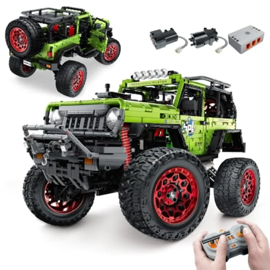 Remote Control Jeep Wrangler 4x4 Building Kit for STEM Education ABS Plastic Black Motorized Off-Road Design with 4 Motors All-
Remote Control Jeep Wrangler 4x4 Building Kit for STEM Education ABS Plastic Black Motorized Off-Road Design with 4 Motors All-