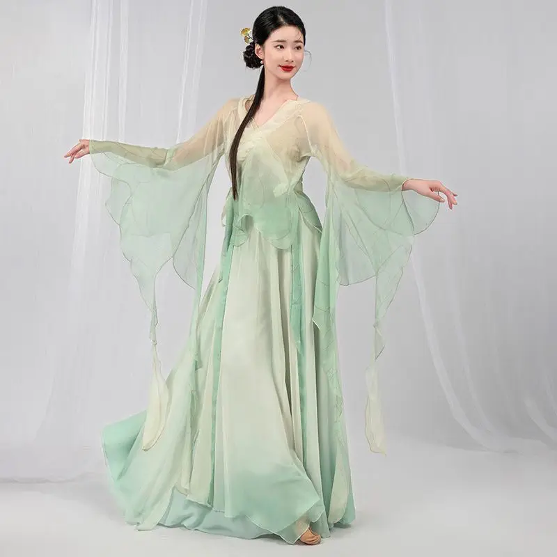 Classical Dance Performance Costume Butterfly Dance Gauze Dress Elegant Practice Fairy Set Body Rhythm Ancient Style Performance
Classical Dance Performance Costume Butterfly Dance Gauze Dress Elegant Practice Fairy Set Body Rhythm Ancient Style Performance