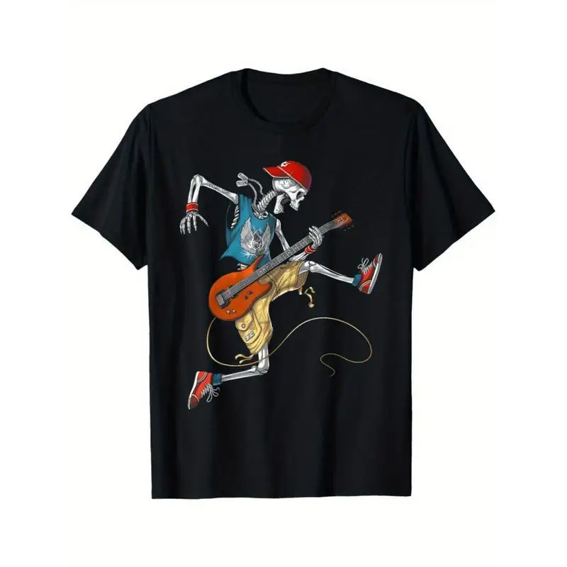 Funny Skeleton T-shirt, Rock N Roll Guitar Player Graphic Tee, Cool Music Lover Gift, Vintage Streetwear Shirts for Men & Women 
Funny Skeleton T-shirt, Rock N Roll Guitar Player Graphic Tee, Cool Music Lover Gift, Vintage Streetwear Shirts for Men & Women