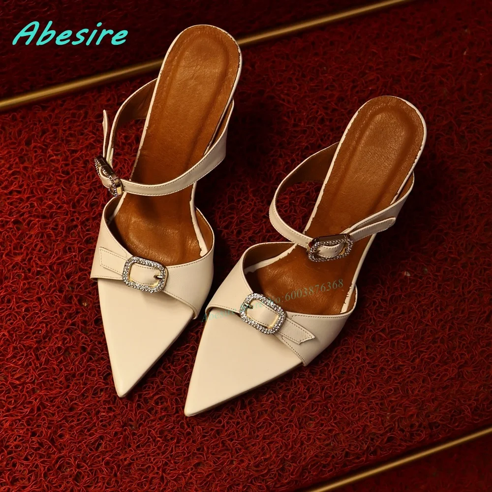 Crystal Square Buckle Patchwork One-Strap Sandals Pointed Toe Stiletto Heels Mule Shoes for Women Party Elegant Fashion Shoes
Crystal Square Buckle Patchwork One-Strap Sandals Pointed Toe Stiletto Heels Mule Shoes for Women Party Elegant Fashion Shoes