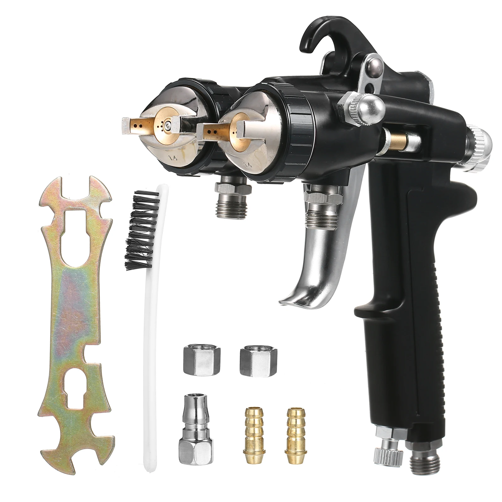 Double 1.4mm Nozzle Dual Heads Two Component Mirror Effect Silver Chrome Air Powered Spray Machine Professional Air Paint Spraye
Double 1.4mm Nozzle Dual Heads Two Component Mirror Effect Silver Chrome Air Powered Spray Machine Professional Air Paint Spraye