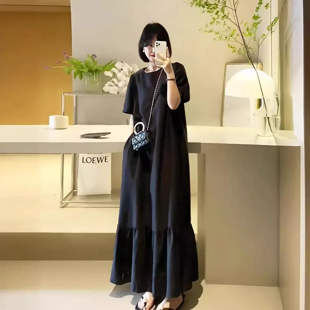 Black high-end temperament dress French long skirt Hepburn style small black dress slightly chubby dress for children's summer
Black high-end temperament dress French long skirt Hepburn style small black dress slightly chubby dress for children's summer