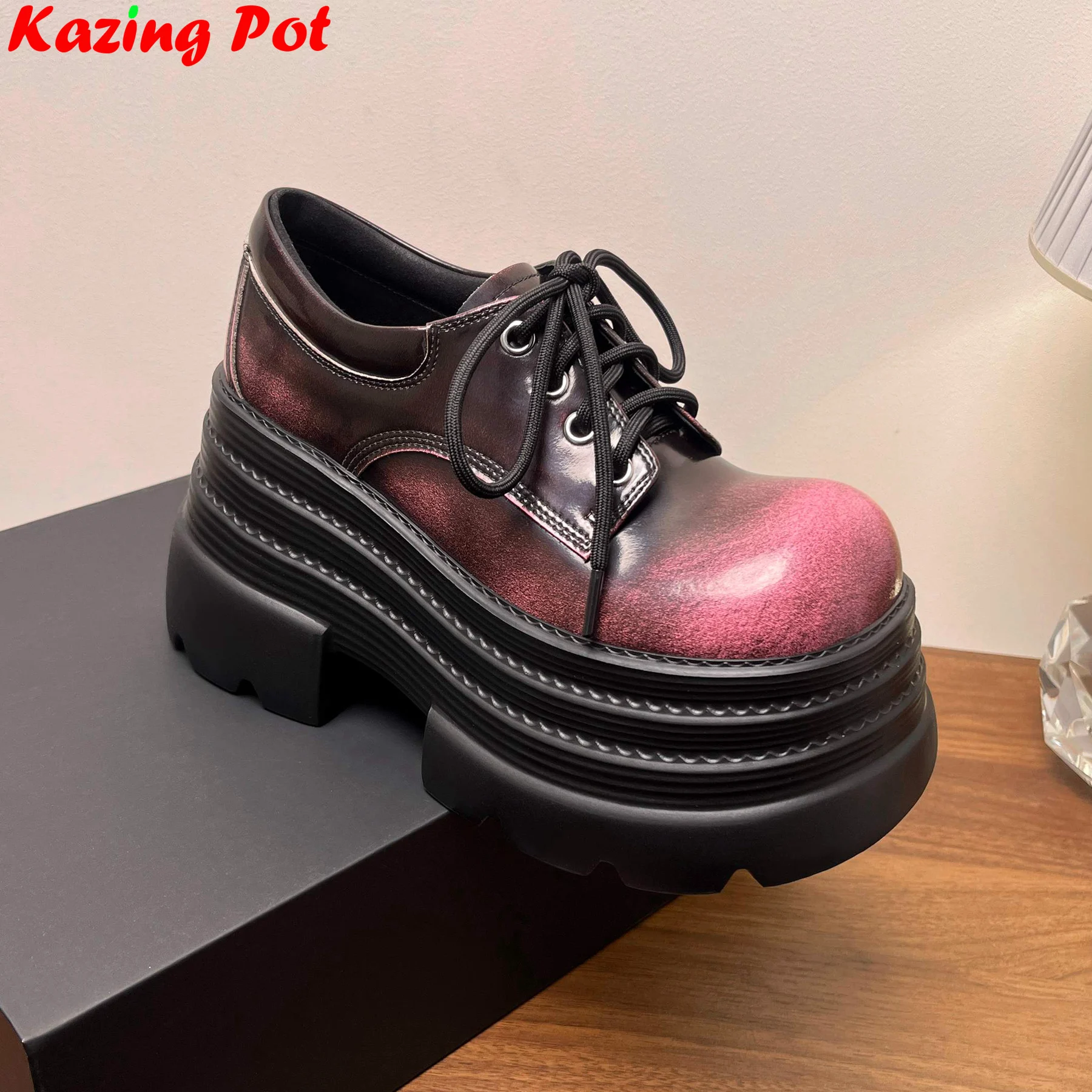 Krazing Pot 10cm Super High Cow Leather Elegant Spring Casual Shoes Lace Up Mixed Colors Dating Platform Dance Party Women Pumps
Krazing Pot 10cm Super High Cow Leather Elegant Spring Casual Shoes Lace Up Mixed Colors Dating Platform Dance Party Women Pumps