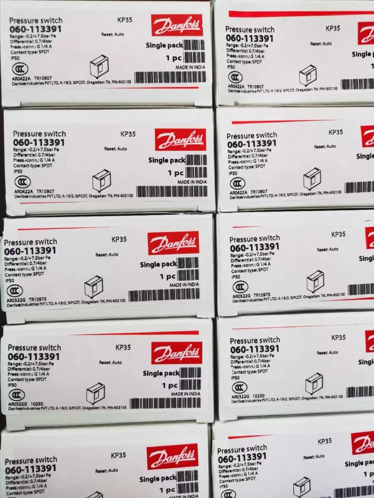 Model 060-113391 New Danfoss Pressure Switch Kin stock
Model 060-113391 New Danfoss Pressure Switch Kin stock
