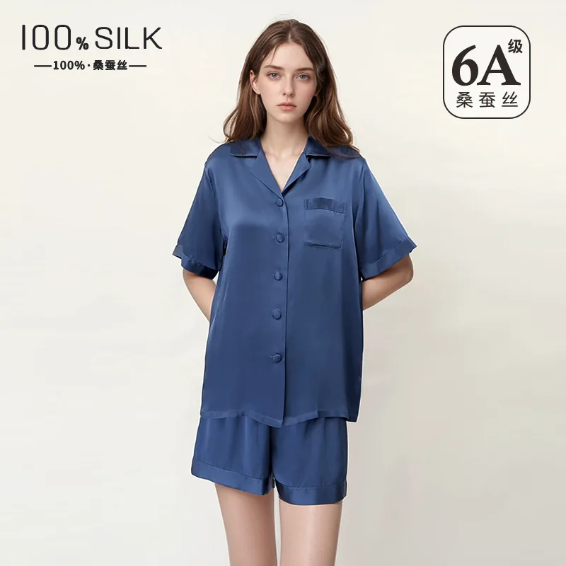 2026 Summer 100% Mulberry Silk Pajama Set Women Short Sleeve Top Shorts Antibacterial Sweat Wicking Wearable Outside Loungewear
2026 Summer 100% Mulberry Silk Pajama Set Women Short Sleeve Top Shorts Antibacterial Sweat Wicking Wearable Outside Loungewear