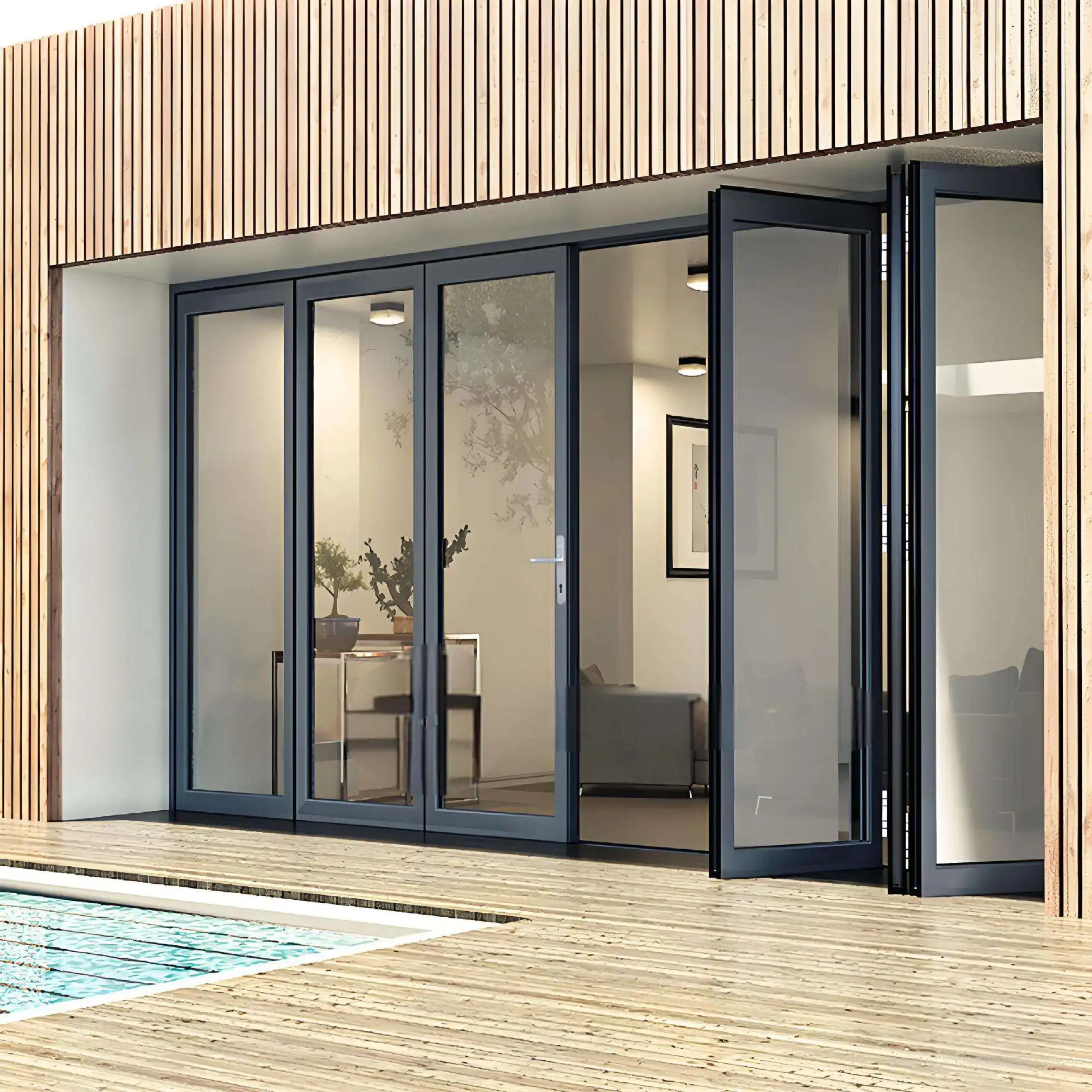 Household Passage Tempered Glass Folding Door Silent Start High Quality Manual Accordion Folding Doors Durable Stacking Doors
Household Passage Tempered Glass Folding Door Silent Start High Quality Manual Accordion Folding Doors Durable Stacking Doors