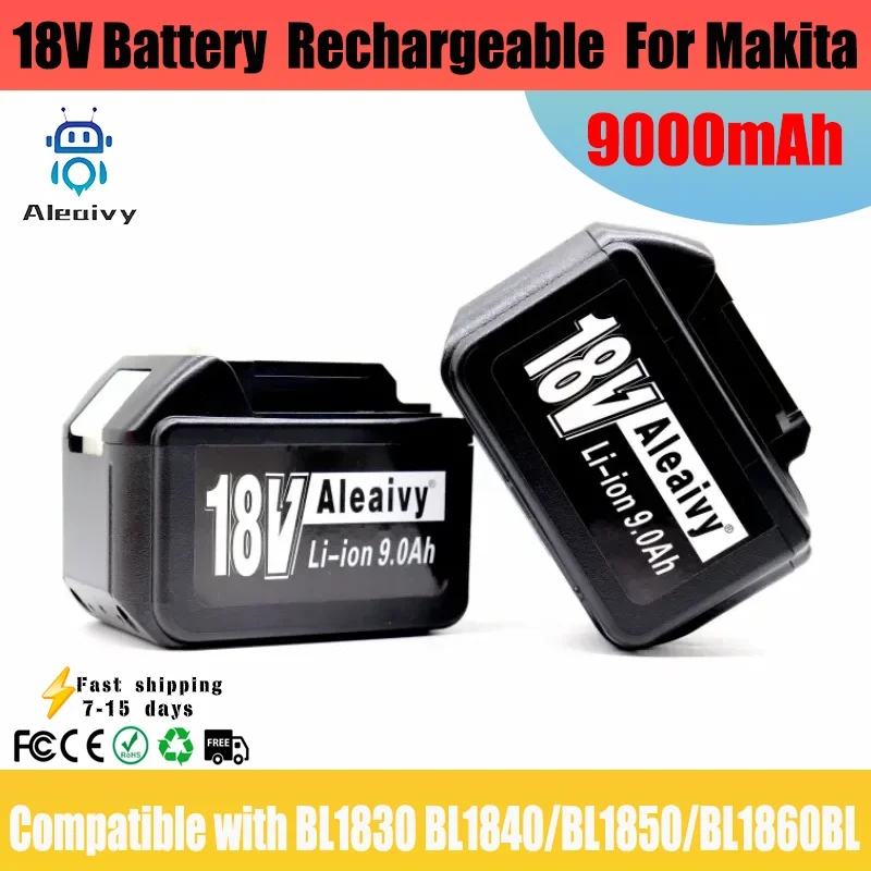 Reoaoone 18V Battery Rechargeable 9000mAh For Makita Electric Power Tool Lithium Ion battery 18Volt Li-ion Batteries BL1860
Reoaoone 18V Battery Rechargeable 9000mAh For Makita Electric Power Tool Lithium Ion battery 18Volt Li-ion Batteries BL1860