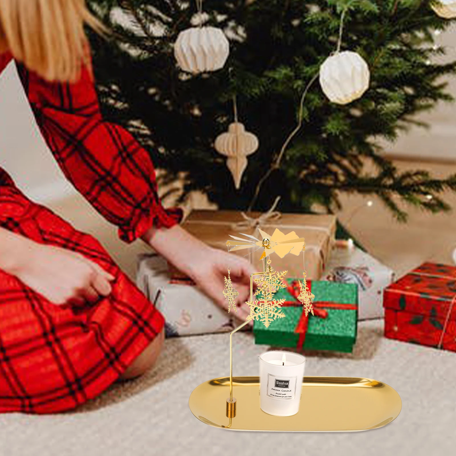 Holder Rotating Christmas C Display Tray Tray for Desktop Christmas Decor Alloy Snowflake Pattern Home Supplies
Holder Rotating Christmas C Display Tray Tray for Desktop Christmas Decor Alloy Snowflake Pattern Home Supplies