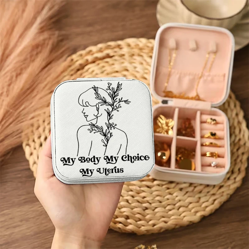 1pc My Body My Choice line women Portable Jewelry Storage Box, Simple Jewelry Organizer Box,Gifts Box For Women
1pc My Body My Choice line women Portable Jewelry Storage Box, Simple Jewelry Organizer Box,Gifts Box For Women