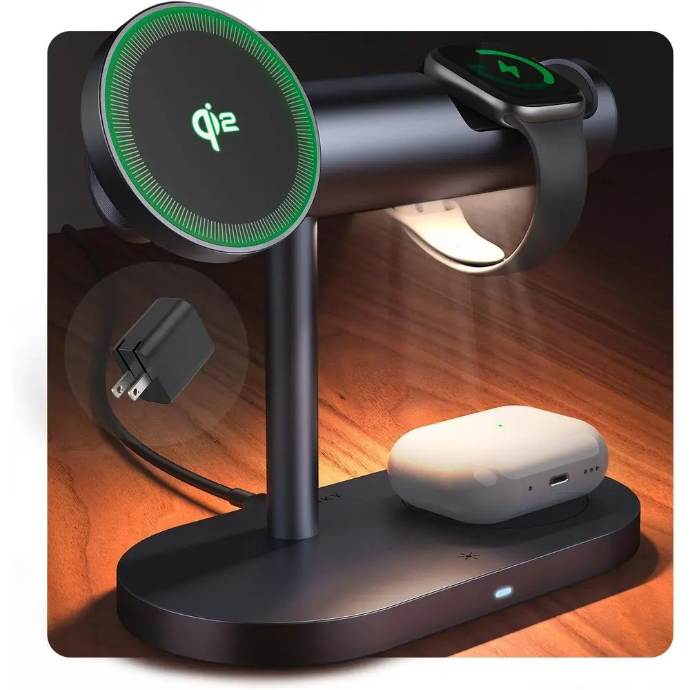 4-in-1 Wireless Charging Station for iPhone 17e, Night Light, and MagSafe Charging, 25W Charger for iPhone 17/16/15/14/13 Plus/P
4-in-1 Wireless Charging Station for iPhone 17e, Night Light, and MagSafe Charging, 25W Charger for iPhone 17/16/15/14/13 Plus/P