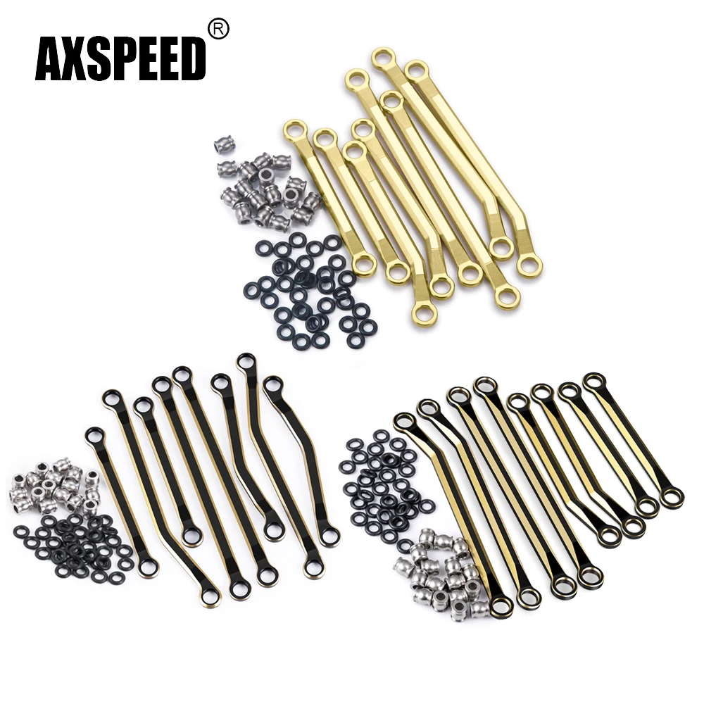 AXSPEED 8Pcs/Set Brass Counterweight Heightened Chassis Clearance Link Rod Kit for TRX-4M 1/18 RC Car Upgrade Parts
AXSPEED 8Pcs/Set Brass Counterweight Heightened Chassis Clearance Link Rod Kit for TRX-4M 1/18 RC Car Upgrade Parts