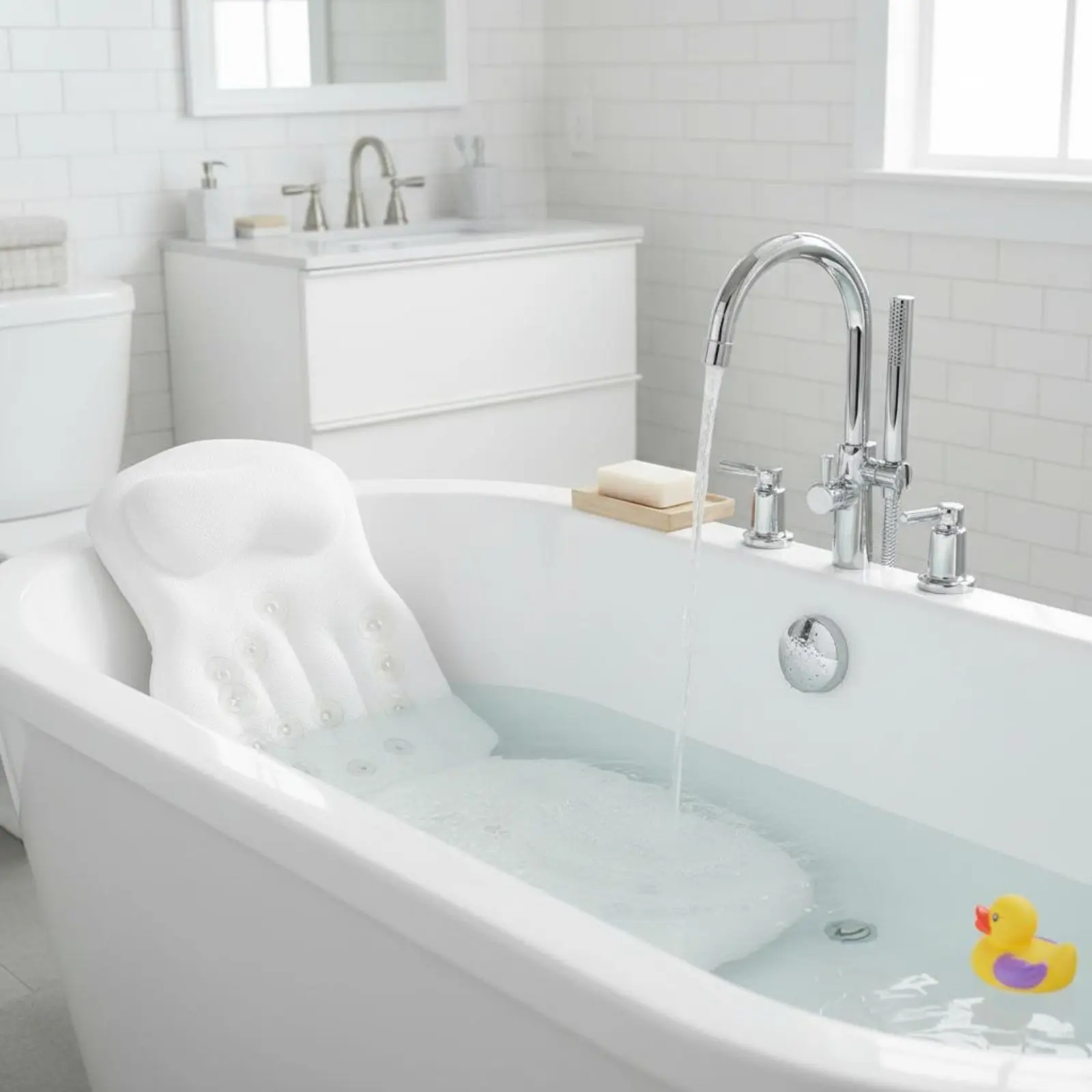 Spa Bath Lounger with Suction Cups Non-Slip Bathtub Mat with Spine Support Full Physique Bath Pillow Skin-Gentle Bathroom
Spa Bath Lounger with Suction Cups Non-Slip Bathtub Mat with Spine Support Full Physique Bath Pillow Skin-Gentle Bathroom