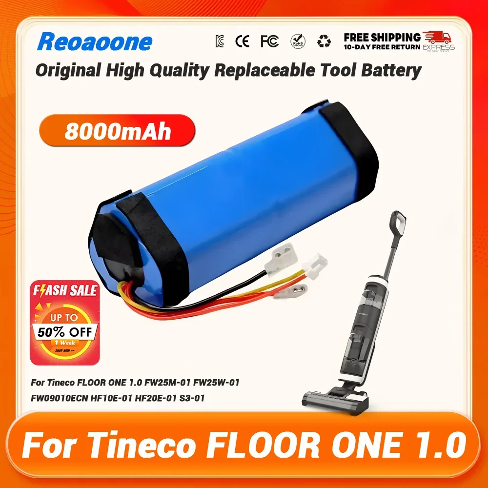 100% Original 12800mAh For Tineco FLOOR ONE 1.0 FW25M-01 FW25W-01 FW09010ECN HF10E-01 HF20E-01 S3-01 vacuum cleaner Battery
100% Original 12800mAh For Tineco FLOOR ONE 1.0 FW25M-01 FW25W-01 FW09010ECN HF10E-01 HF20E-01 S3-01 vacuum cleaner Battery