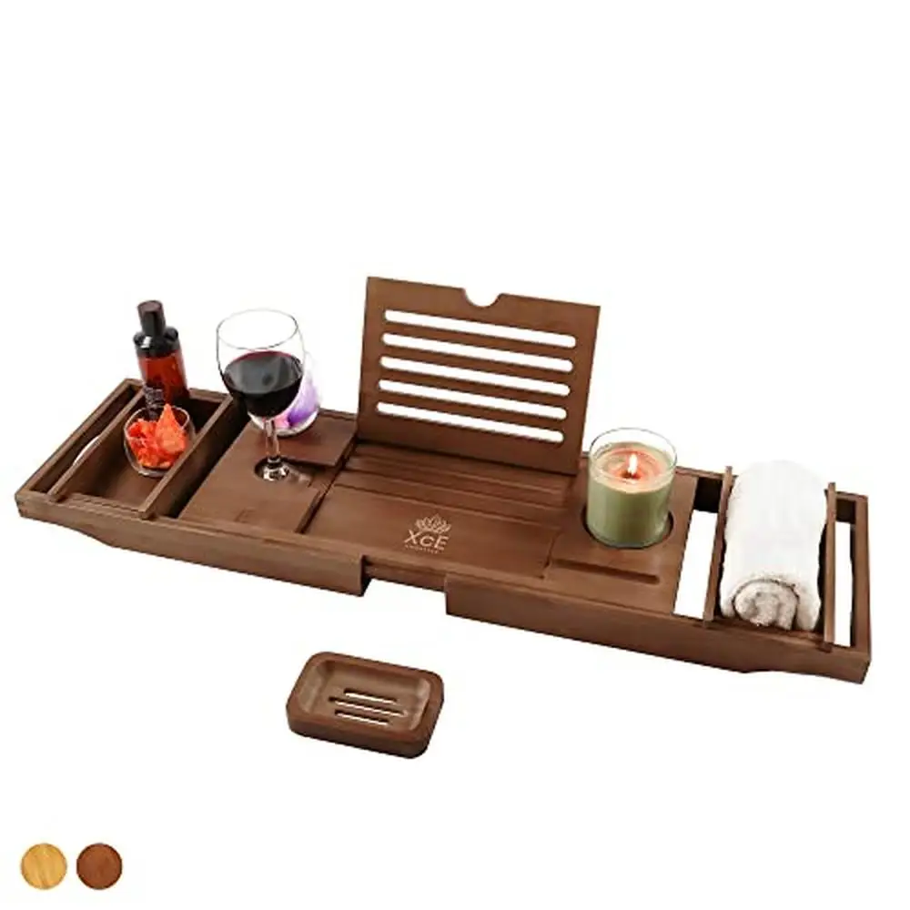 Bamboo Bathtub Caddy Tray with Book Stand & Soap Tray Expandable to 105cm Non-Slip Pad Quality Bamboo Fits Most Bathtubs
Bamboo Bathtub Caddy Tray with Book Stand & Soap Tray Expandable to 105cm Non-Slip Pad Quality Bamboo Fits Most Bathtubs
