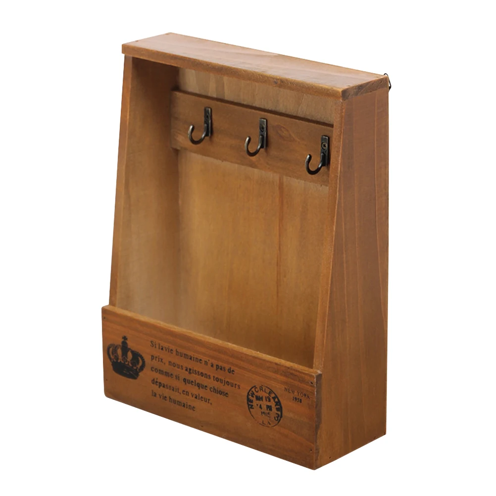 Wood Storage Box 16.5x10x27.5cm Vintage Organizer Mail Holder Key Hooks Sundries Box Tidy Wall Mount Kitchen Hallway Garage
Wood Storage Box 16.5x10x27.5cm Vintage Organizer Mail Holder Key Hooks Sundries Box Tidy Wall Mount Kitchen Hallway Garage