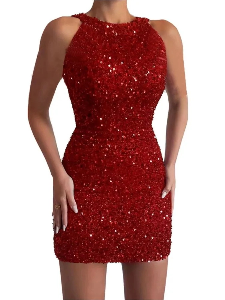 Women's Summer New Fashionable Hanging Neck Sexy Crystal Tassel Embracing Hip Sparkling Dress Mid Waist Evening Dress
Women's Summer New Fashionable Hanging Neck Sexy Crystal Tassel Embracing Hip Sparkling Dress Mid Waist Evening Dress