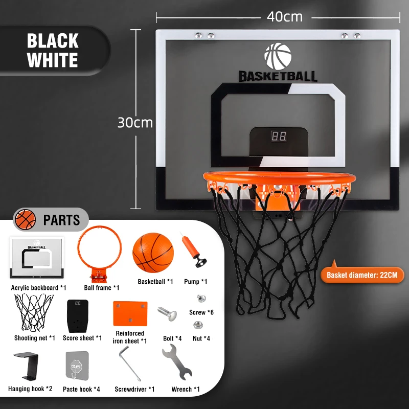 Children's hole free hanging wall electronic scoring basketball board shooting game toy
Children's hole free hanging wall electronic scoring basketball board shooting game toy
