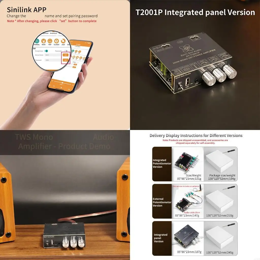 Wireless Stereo Pairing Enable Amplifier Board 200W Mono For Rich Auditory Out
Wireless Stereo Pairing Enable Amplifier Board 200W Mono For Rich Auditory Out