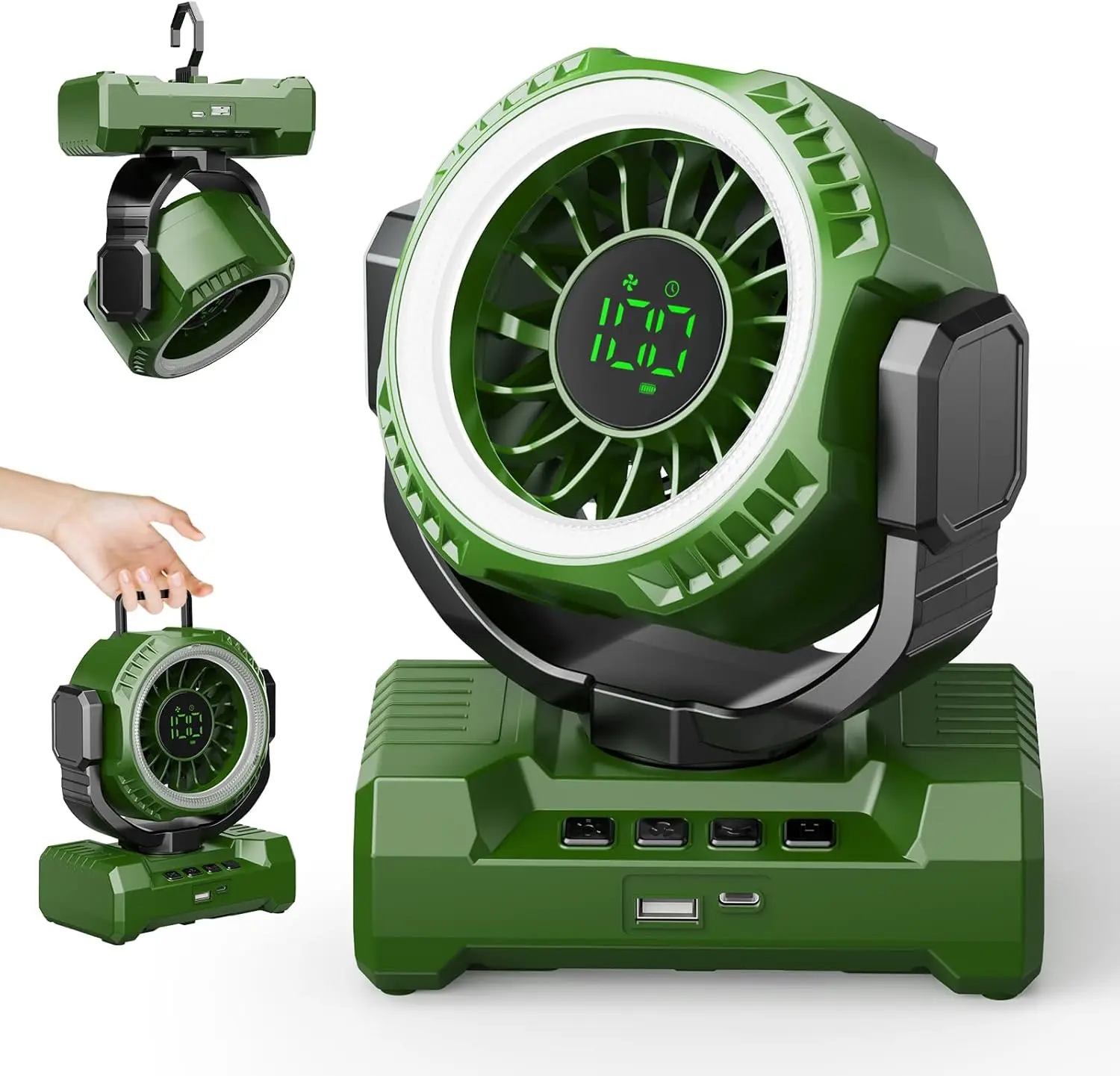 2026 New Upgrade Portable Rechargeable Camping Fan, 20000mAh Battery Operated Fan With LED Light, 1-100 Stepless Speed, 1-12H Ti
2026 New Upgrade Portable Rechargeable Camping Fan, 20000mAh Battery Operated Fan With LED Light, 1-100 Stepless Speed, 1-12H Ti