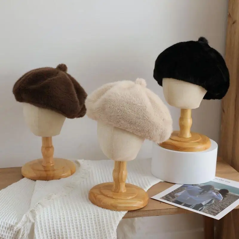 French Style Warm Furry Artist Painter Hat Winter Warmer Plush Berets Imitation Mink Fur Hats Thicken Women Girls Cap Xmas Gift
French Style Warm Furry Artist Painter Hat Winter Warmer Plush Berets Imitation Mink Fur Hats Thicken Women Girls Cap Xmas Gift