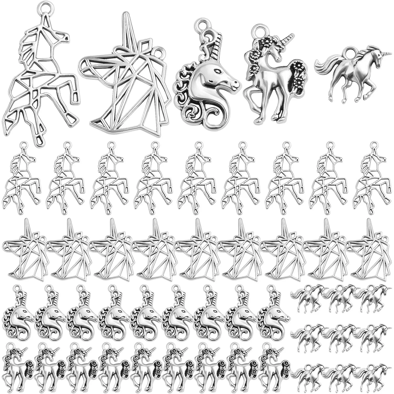 50 шт. античное серебро, смешанные подвески в виде единорога, милые животные в форме единорога, висячие подвески для DIY браслета, ожерелья, изготовления ювелирных изделий
50 шт. античное серебро, смешанные подвески в виде единорога, милые животные в форме единорога, висячие подвески для DIY браслета, ожерелья, изготовления ювелирных изделий