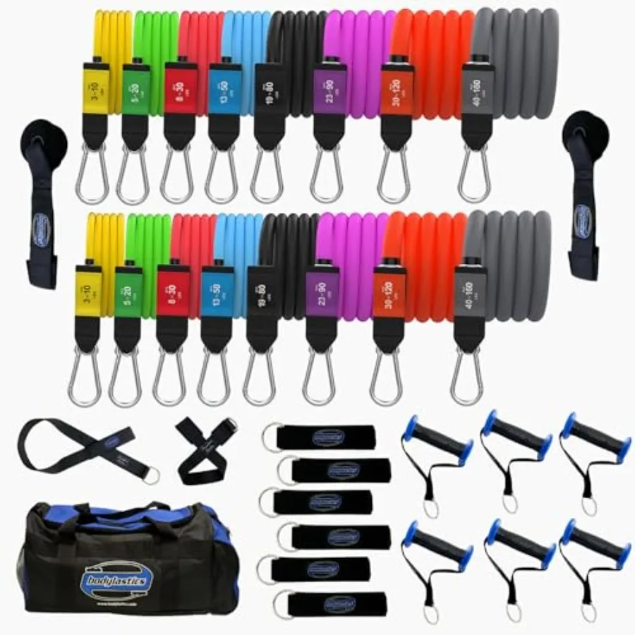 Home gym resistance band set with latex material, black color, patented snap reduction tech for safe, smooth tension control
Home gym resistance band set with latex material, black color, patented snap reduction tech for safe, smooth tension control