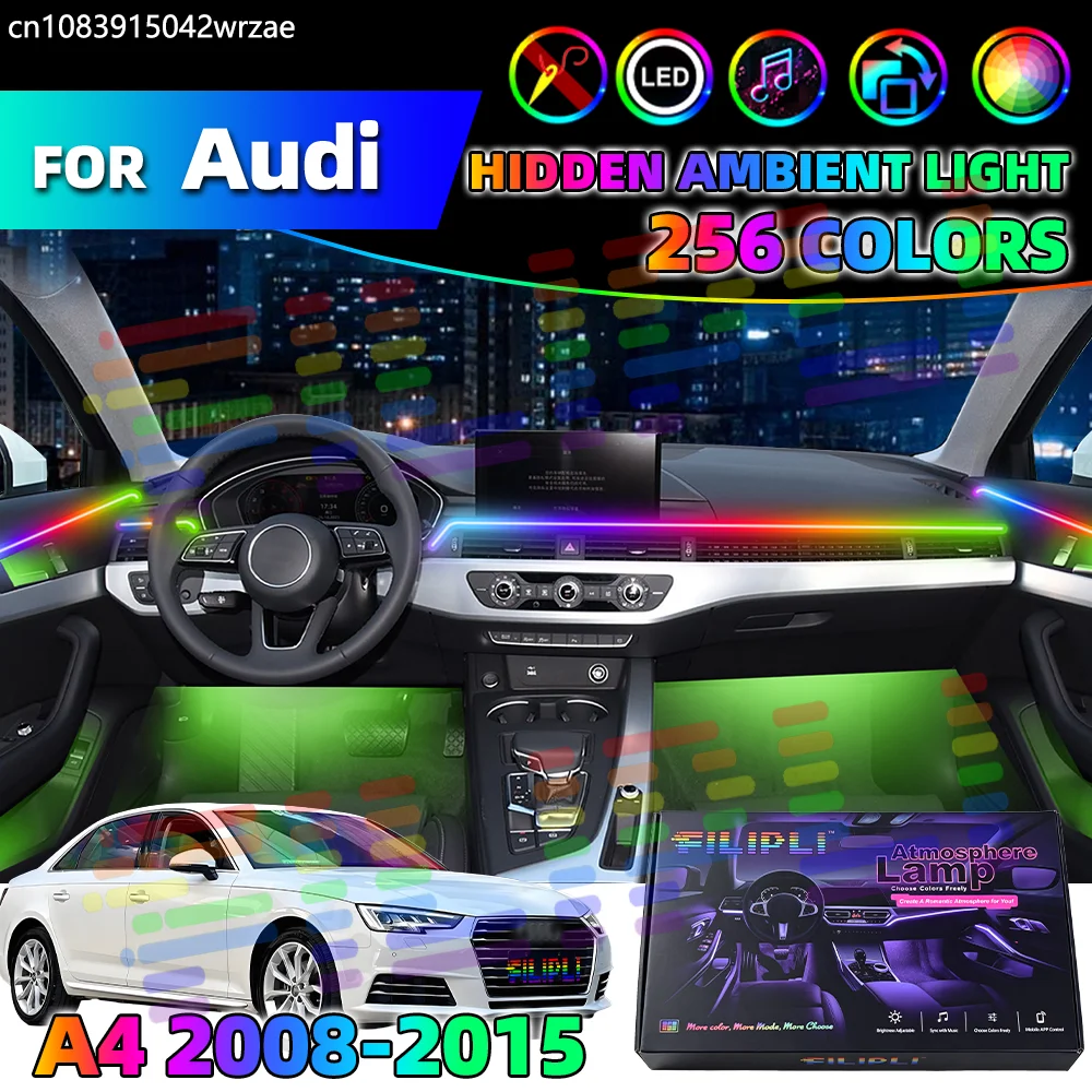6 in 1 For AUDI A4 B8 2008-2015 Years Car Interior Ambient Lights Strips Breathing Lighting Kit App Control Auto Decorative Lamp
6 in 1 For AUDI A4 B8 2008-2015 Years Car Interior Ambient Lights Strips Breathing Lighting Kit App Control Auto Decorative Lamp