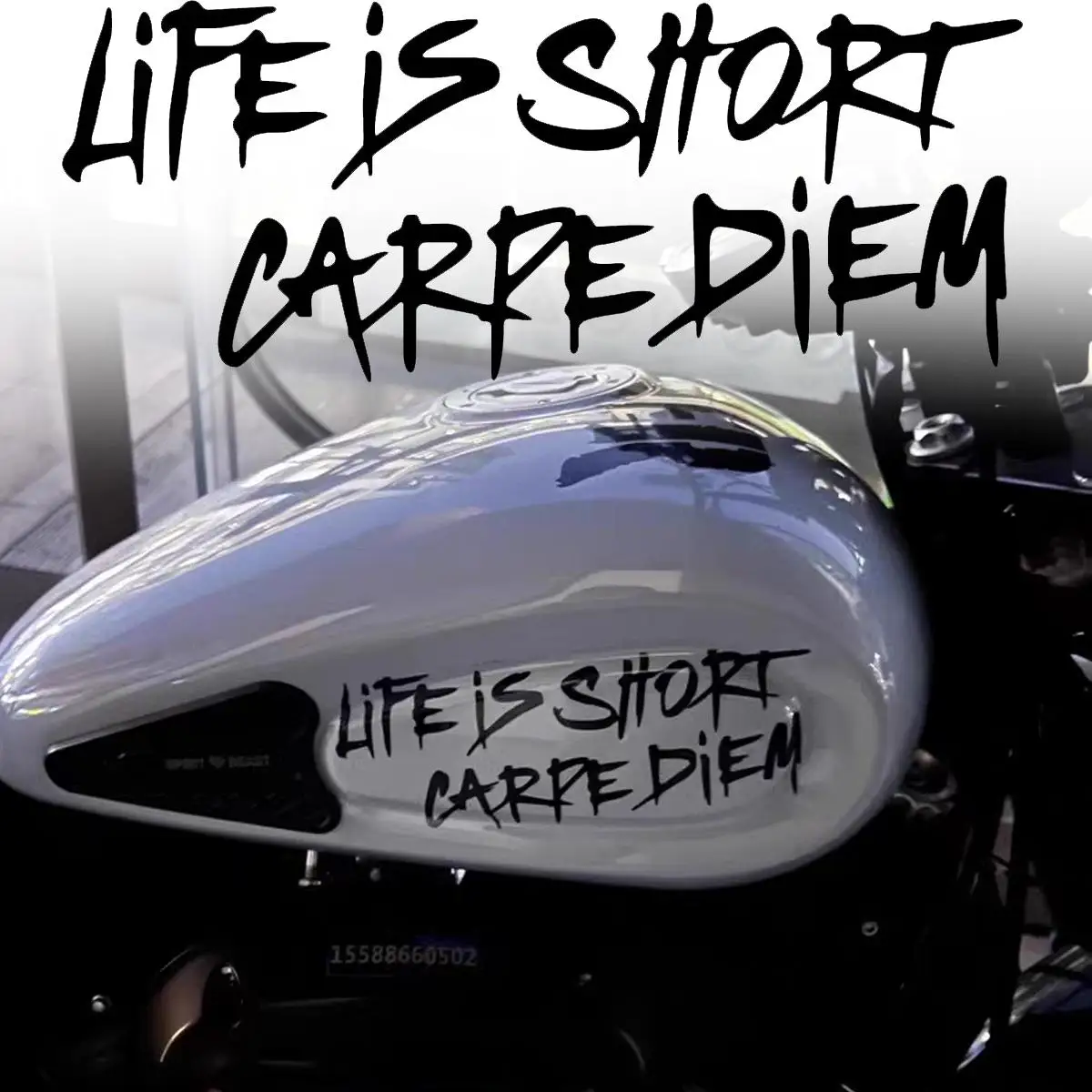 ЖИЗНЬ КОРОТКИЙ CARPE DIEM Текст Автомобильные виниловые наклейки Мотоцикл Авто Кузов Лобовое стекло Топливный бак Мото Шлем Декор Аксессуары Наклейки
ЖИЗНЬ КОРОТКИЙ CARPE DIEM Текст Автомобильные виниловые наклейки Мотоцикл Авто Кузов Лобовое стекло Топливный бак Мото Шлем Декор Аксессуары Наклейки