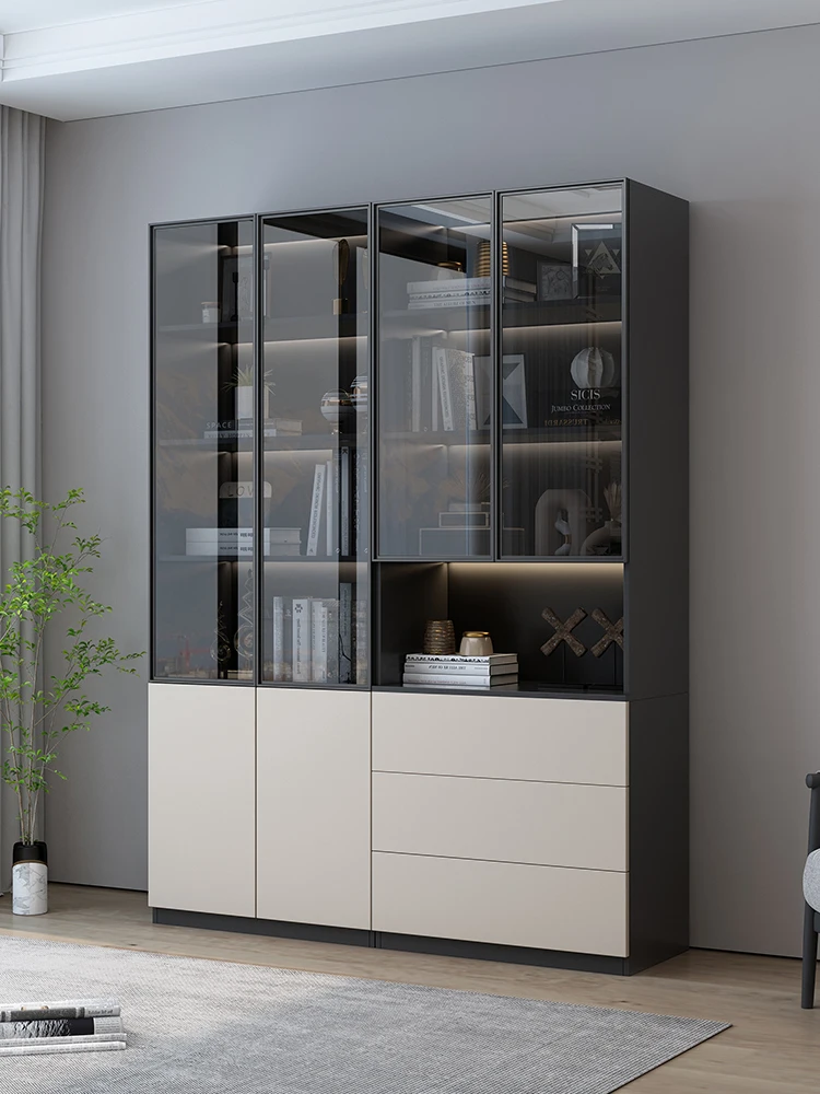 Light luxury bookcase glass door modern simple home living room bookshelf shelf
Light luxury bookcase glass door modern simple home living room bookshelf shelf