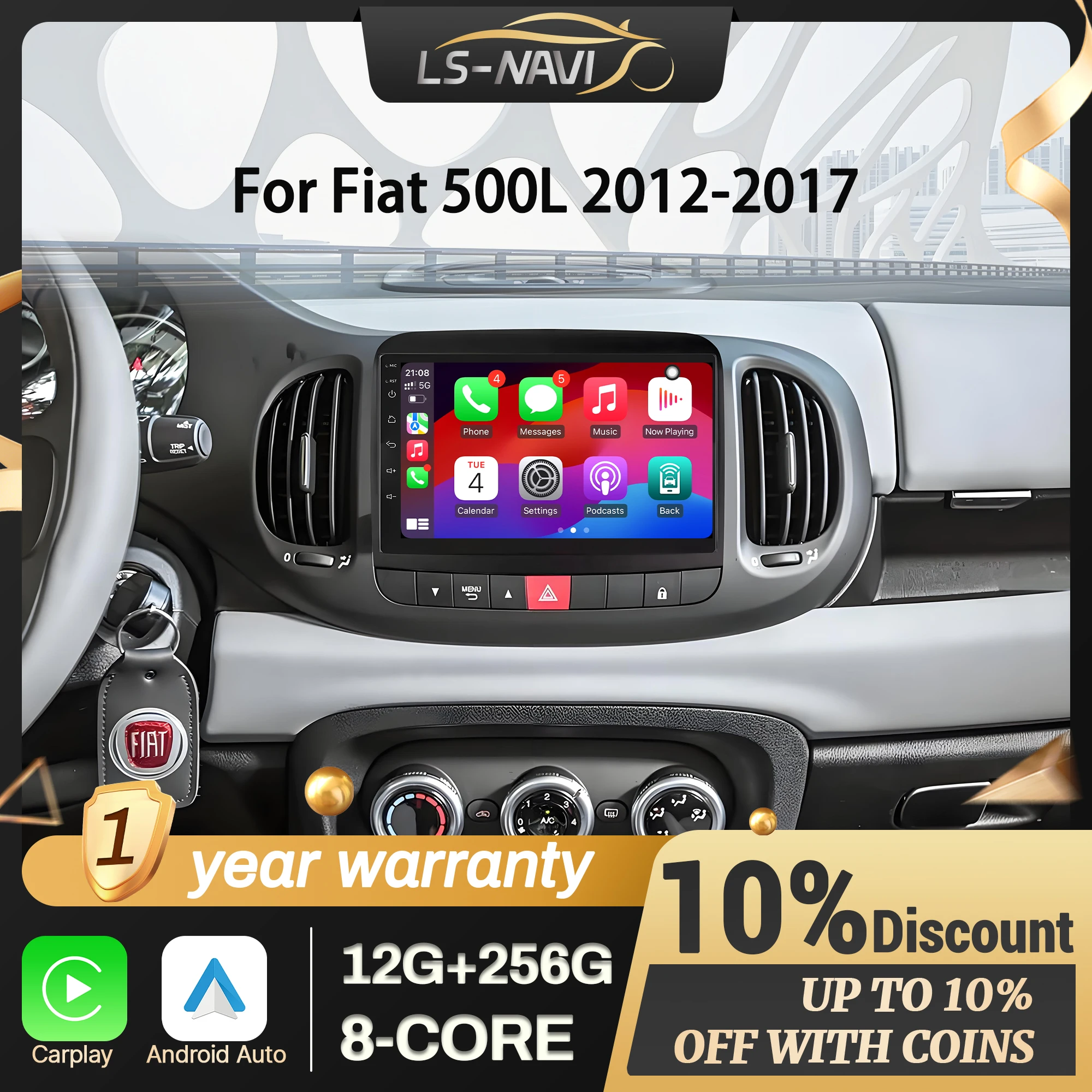 Android 14 Car Radio For Fiat 500L 2012-2017 Wireless Bluetooth Carplay Multimedia Navigation Touch Head Unit Screen Stereo
Android 14 Car Radio For Fiat 500L 2012-2017 Wireless Bluetooth Carplay Multimedia Navigation Touch Head Unit Screen Stereo