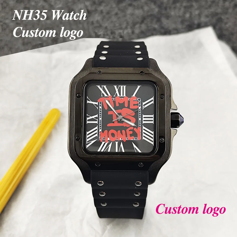NH35 Men's Black Watch High Quality Rubber Watch 38mm Customized Logo Men's Stainless Steel Watch NH35 Movement Watch
NH35 Men's Black Watch High Quality Rubber Watch 38mm Customized Logo Men's Stainless Steel Watch NH35 Movement Watch