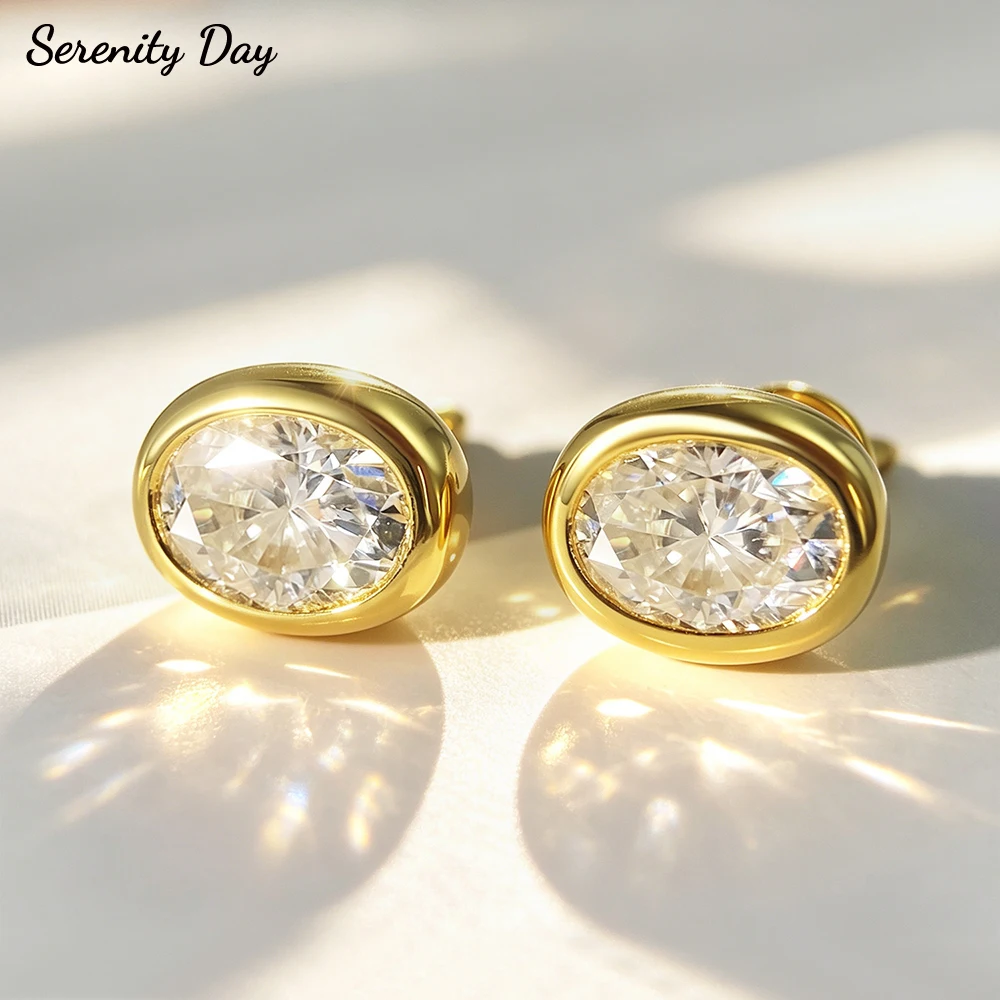 Serenity 0.5ct 1ct Oval Cut D VVS1 Moissanite Earrings for Women Girl S925 Sterling Silver Sparkling Stud Ear 18K Plated Jewelry
Serenity 0.5ct 1ct Oval Cut D VVS1 Moissanite Earrings for Women Girl S925 Sterling Silver Sparkling Stud Ear 18K Plated Jewelry