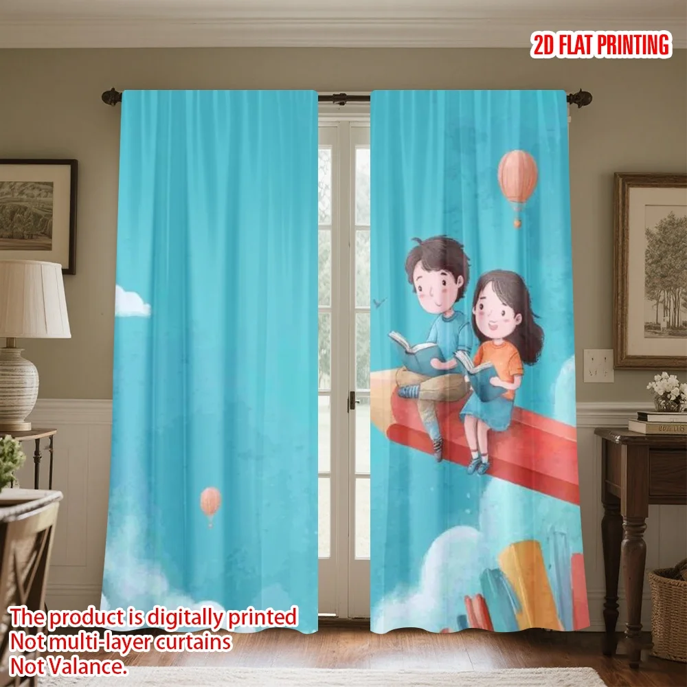 2D flat printing 2pcs Curtain Party Window Curtains Children Flying on Pencil Digital Printed Polyester Drapes Festive Holiday
2D flat printing 2pcs Curtain Party Window Curtains Children Flying on Pencil Digital Printed Polyester Drapes Festive Holiday