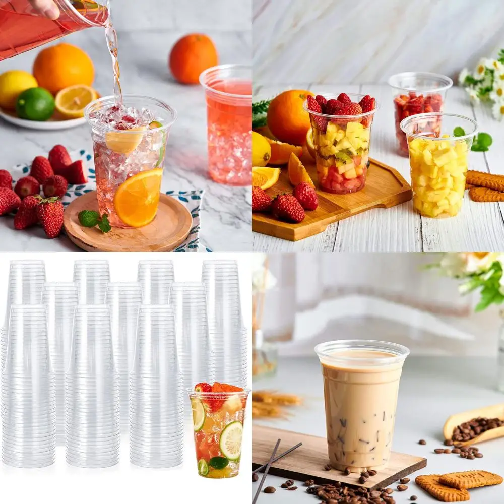 16 oz Clear PET Plastic Cups, Disposable, Ideal for Cold Beverages like Ice Coffee, Smoothies, and Sodas
16 oz Clear PET Plastic Cups, Disposable, Ideal for Cold Beverages like Ice Coffee, Smoothies, and Sodas