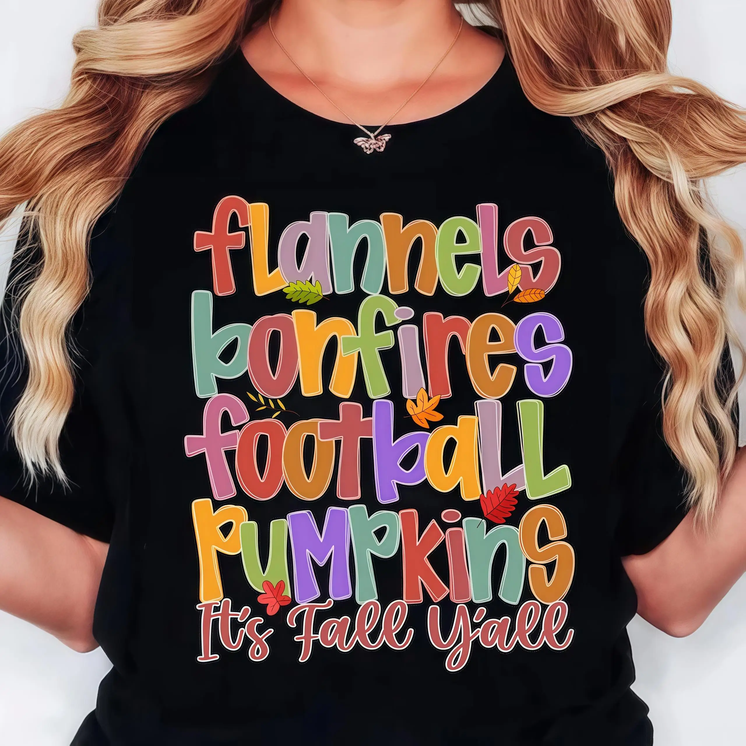 Cute Autumn Fall Y'all T-Shirt, Funny Flannels Football Pumpkins Graphic Top, Women's Harvest Season Gift Tee, Casual Loose Fit
Cute Autumn Fall Y'all T-Shirt, Funny Flannels Football Pumpkins Graphic Top, Women's Harvest Season Gift Tee, Casual Loose Fit