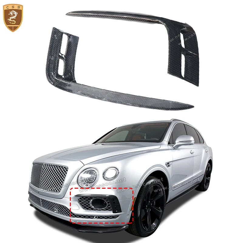 For Bentley Bentayga 2015 Dry Carbon Fiber Front Bumper Air Wind Knife Vent Fog Lamp Trim Cover Exterior Moulding Accessories
For Bentley Bentayga 2015 Dry Carbon Fiber Front Bumper Air Wind Knife Vent Fog Lamp Trim Cover Exterior Moulding Accessories