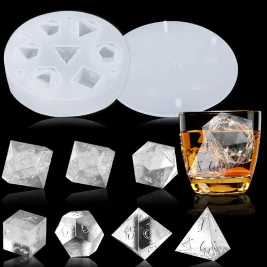 DND Dice Shaped Ice Cube Mold for Whisky, DND Dice Silicone Ice Cube Tray Molds with 7 Standard Stereoscopic Dice Cavities, DND
DND Dice Shaped Ice Cube Mold for Whisky, DND Dice Silicone Ice Cube Tray Molds with 7 Standard Stereoscopic Dice Cavities, DND