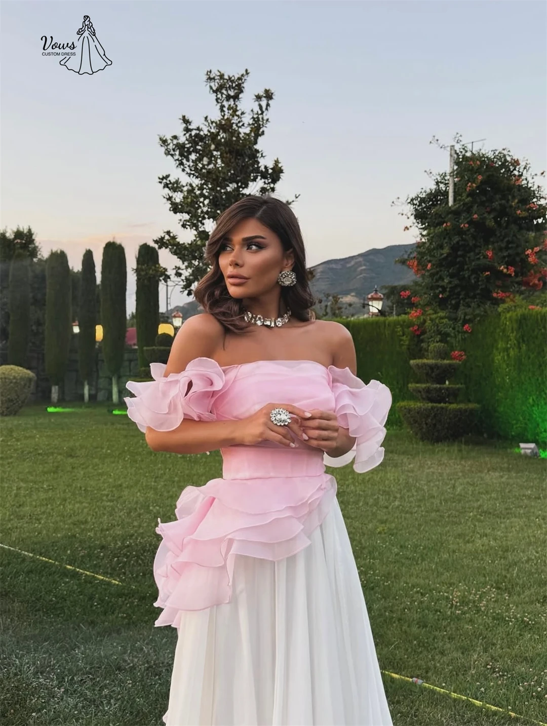 Vows Custom Made Elegant Prom Dresses Luxury Evening Dress 2025 Chiffon Line A Party Dress for Wedding Candle Robe Soiree Woman 
Vows Custom Made Elegant Prom Dresses Luxury Evening Dress 2025 Chiffon Line A Party Dress for Wedding Candle Robe Soiree Woman