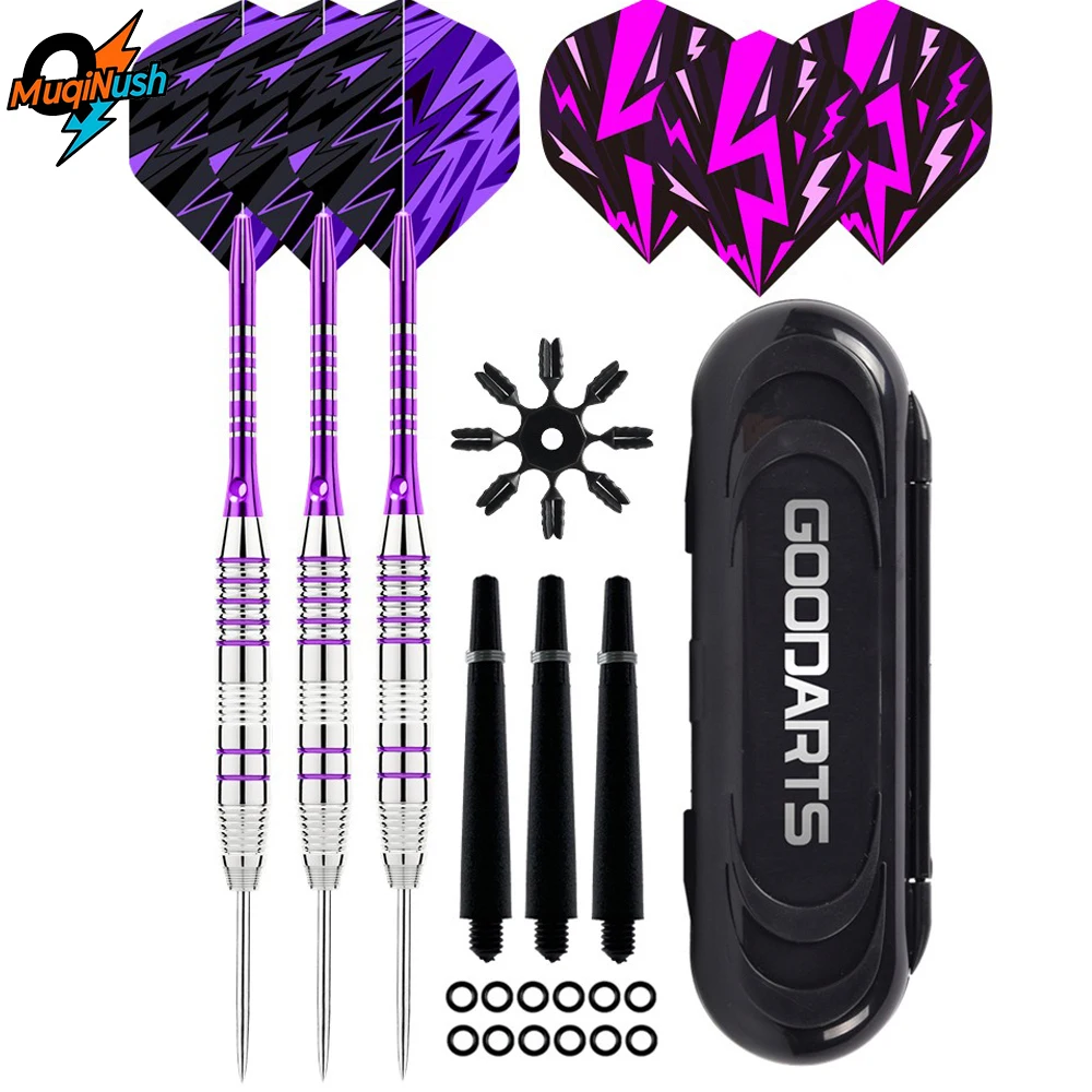 MuqiNush 3 Pcs Steel Tip Darts Set Metal Barrel Printed Dart Flights Shafts Storage Case For Professional Dartboard Game
MuqiNush 3 Pcs Steel Tip Darts Set Metal Barrel Printed Dart Flights Shafts Storage Case For Professional Dartboard Game