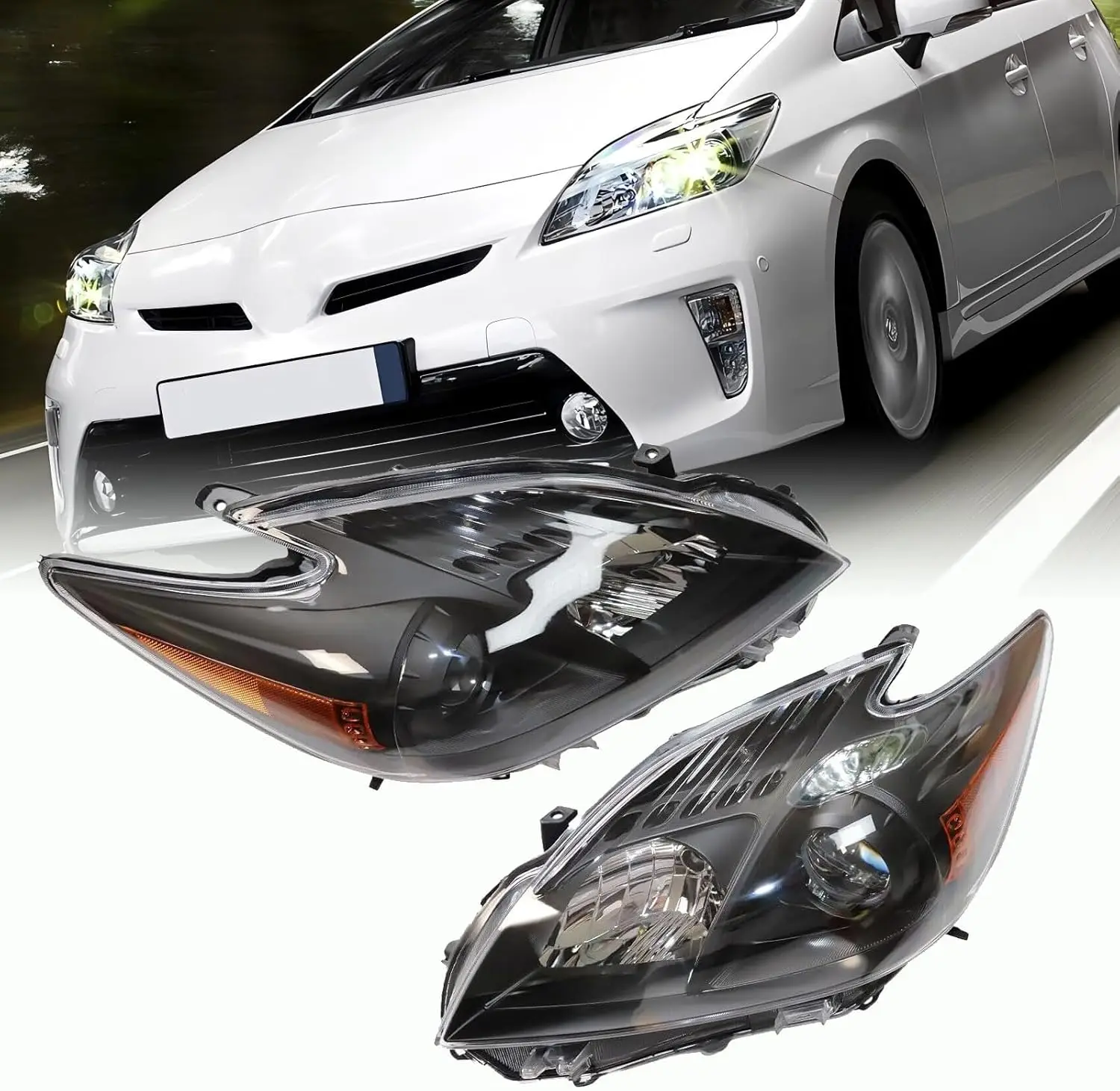 Front Headlight Halogen Headlamp Assembly for 2010-2011 Toyota Prius- Black 2 Pack- TO2518122, TO2519122 (Driver + Passenger Sid
Front Headlight Halogen Headlamp Assembly for 2010-2011 Toyota Prius- Black 2 Pack- TO2518122, TO2519122 (Driver + Passenger Sid