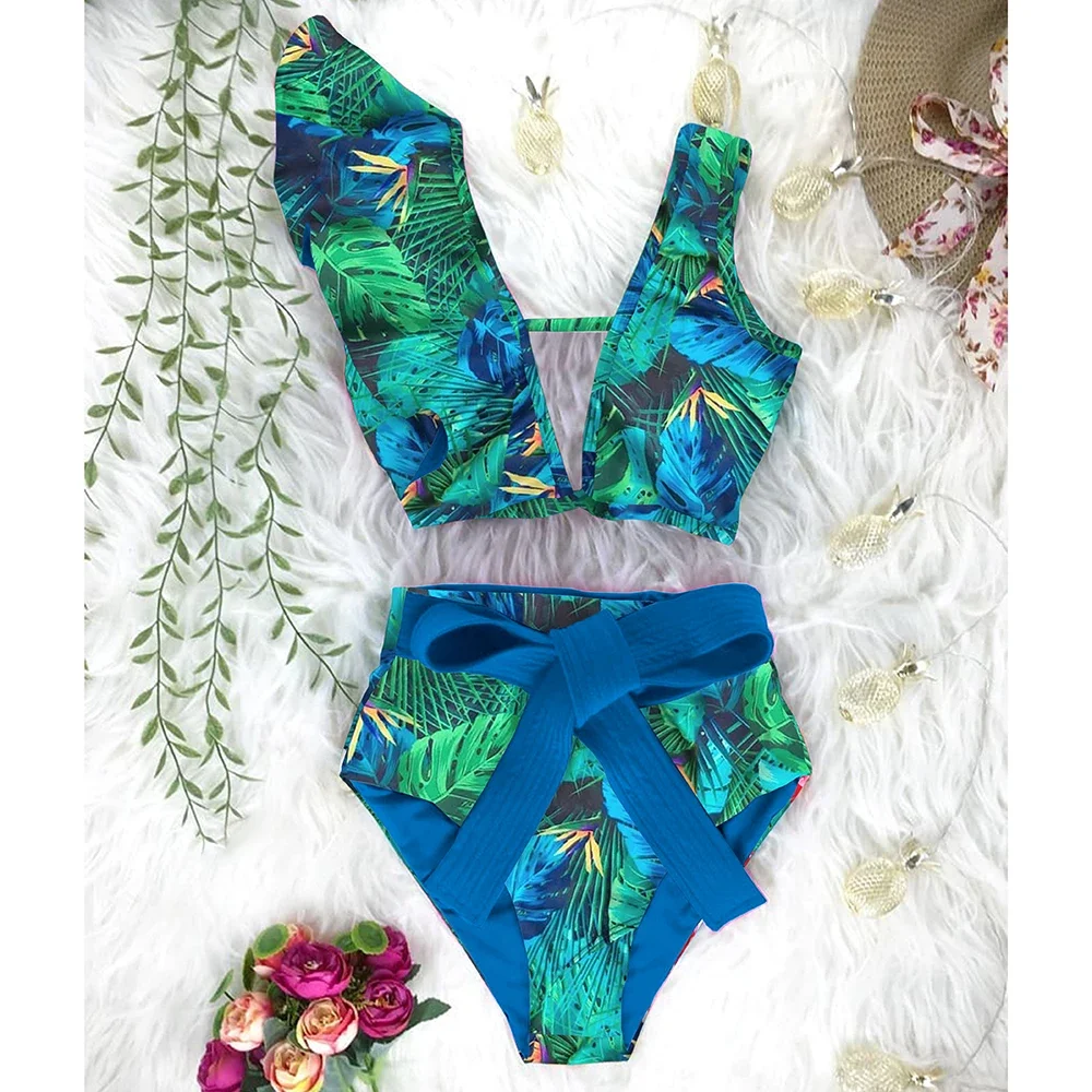 2024 High Waist Bandage Bikini Set For Women Floral Printed Ruffle Bikinis Push Up Strappy Brazilian Biquini Swimwear Swimsuit
2024 High Waist Bandage Bikini Set For Women Floral Printed Ruffle Bikinis Push Up Strappy Brazilian Biquini Swimwear Swimsuit