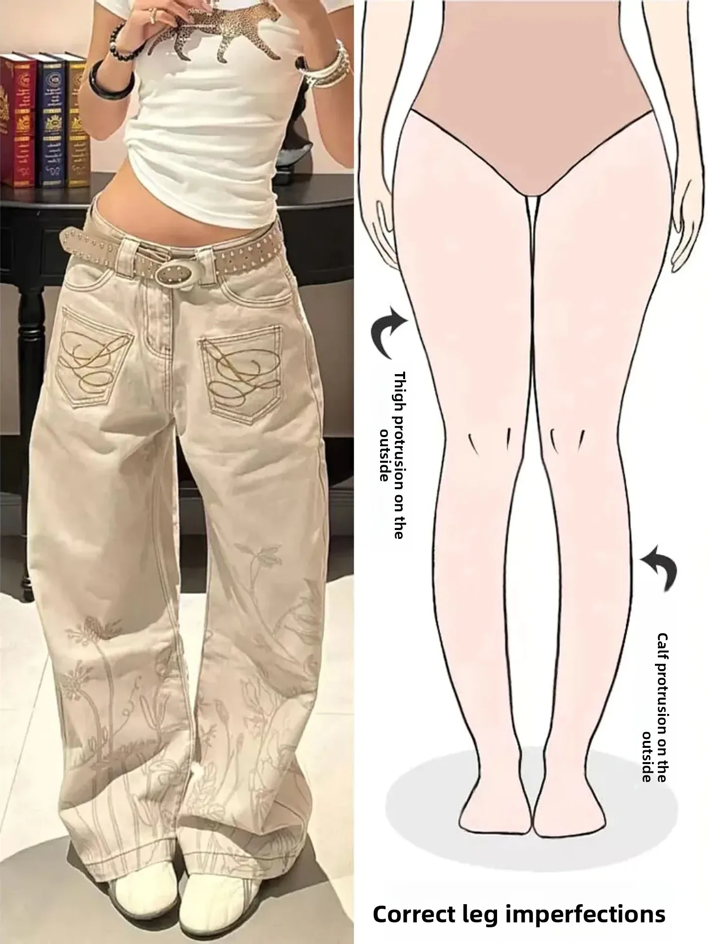 Floral Print Wide Leg Jeans Women's Summer New Street Style Design Sense High Waist Denim Pants Pear Shape Body American Retro
Floral Print Wide Leg Jeans Women's Summer New Street Style Design Sense High Waist Denim Pants Pear Shape Body American Retro