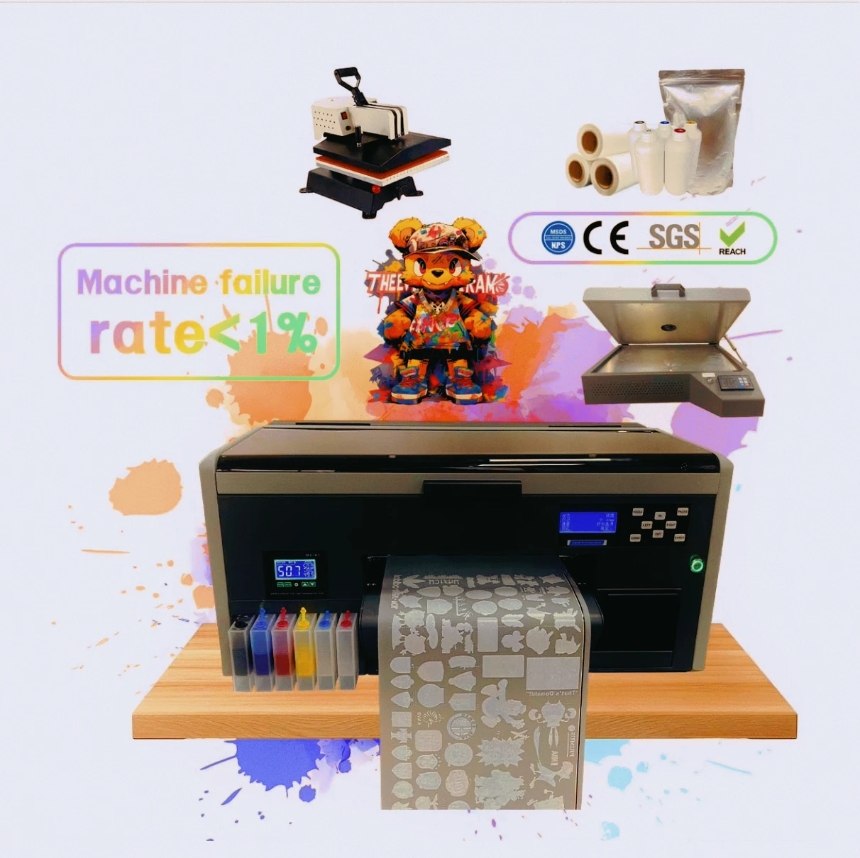 Hot Selling A3 DTF Desktop T-shirt Printer Multicolor UV Pigment Ink Thermal Transfer Easy-to-Operate 1-Year Flatbed Top Seller
Hot Selling A3 DTF Desktop T-shirt Printer Multicolor UV Pigment Ink Thermal Transfer Easy-to-Operate 1-Year Flatbed Top Seller