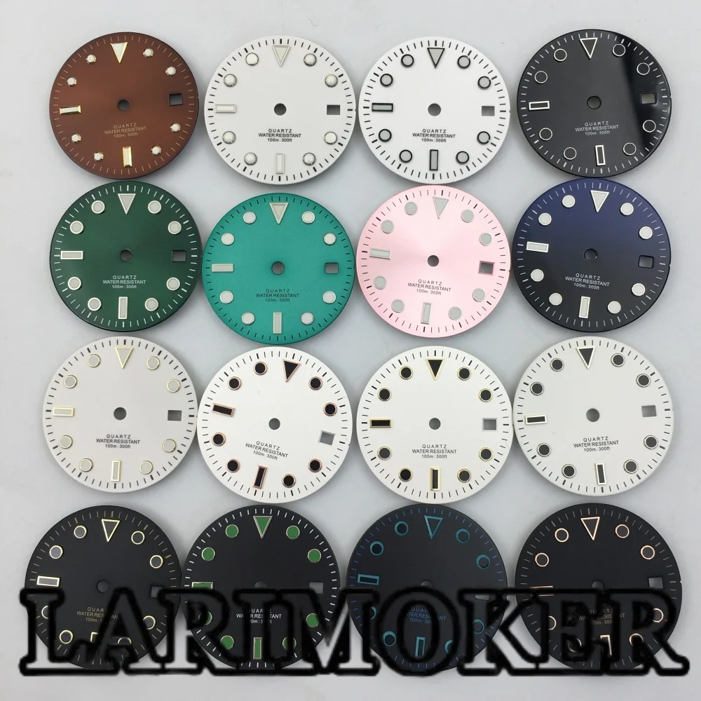 LARIMOKER 29MM Black White Blue Pink Brown Frosted/Mattle/Sunberst Sterile Quartz Dial Green Luminous for Ronda 515 Movement
LARIMOKER 29MM Black White Blue Pink Brown Frosted/Mattle/Sunberst Sterile Quartz Dial Green Luminous for Ronda 515 Movement