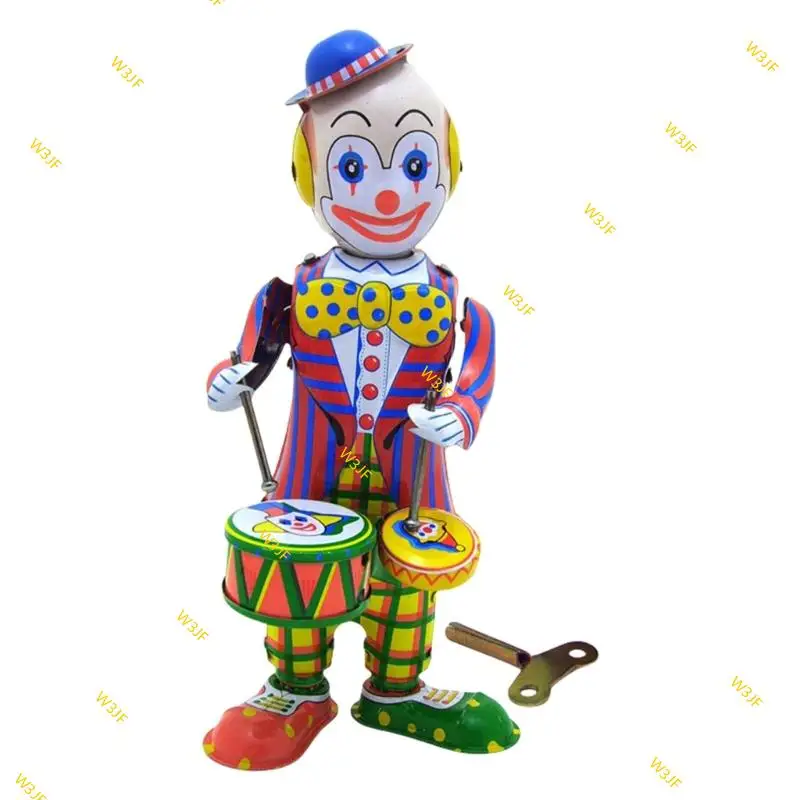 W3JF Classical Windup Clown Drummer Tinplate Toy for Home and Office Decoration Retro Collectible Clockworks Desk Ornament Toy
W3JF Classical Windup Clown Drummer Tinplate Toy for Home and Office Decoration Retro Collectible Clockworks Desk Ornament Toy