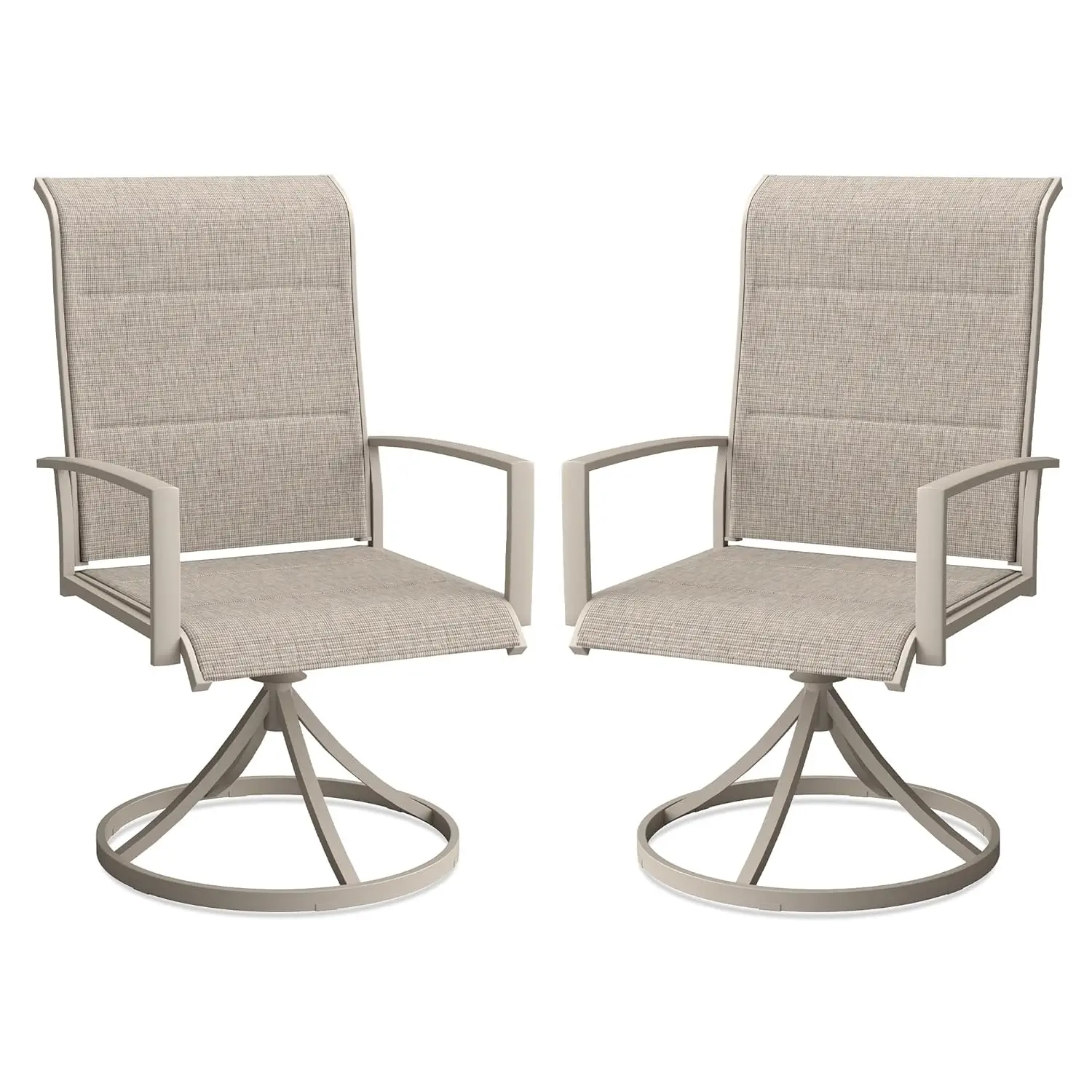 Swivel Patio Chairs Set of 2, All Weather Outdoor Dining Chairs High Back with Padded Textilene Mesh Fabric, Metal, Customized
Swivel Patio Chairs Set of 2, All Weather Outdoor Dining Chairs High Back with Padded Textilene Mesh Fabric, Metal, Customized