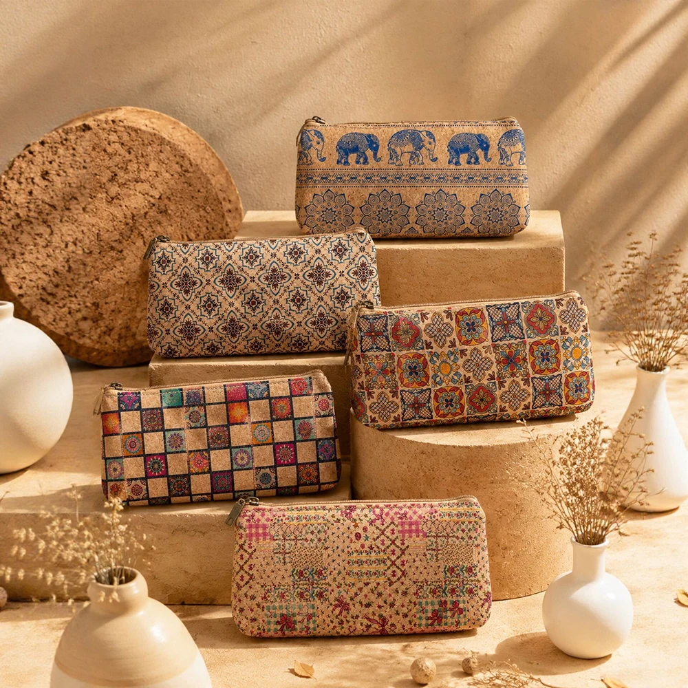 5pcs Cosmetic Bags Women Cork Leather Geometric Elephant Print Solid Makeup Pouch Protable Wash Bag Mix Color
5pcs Cosmetic Bags Women Cork Leather Geometric Elephant Print Solid Makeup Pouch Protable Wash Bag Mix Color