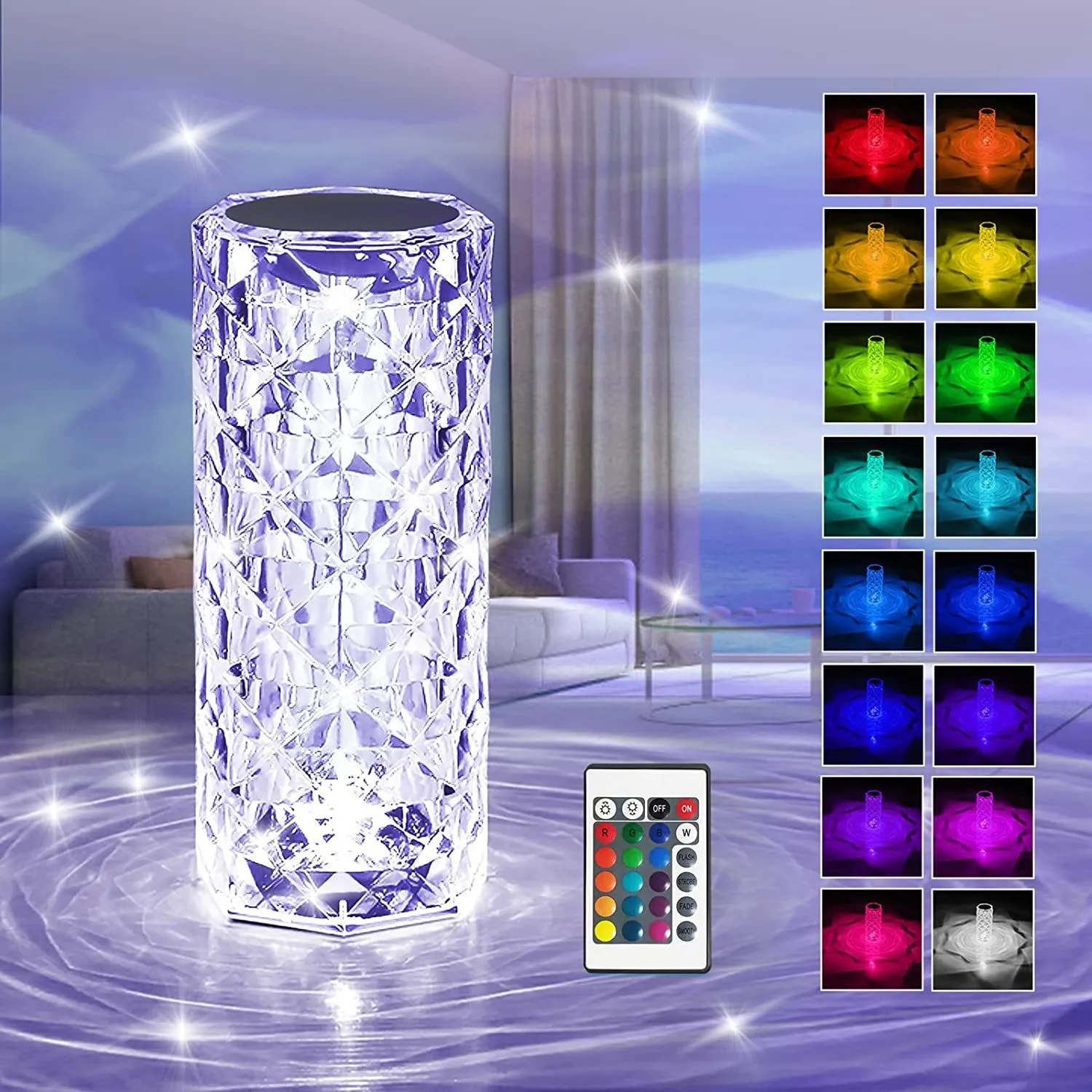 16 Colors Crystal Rose Night Light LED Touch Projection Table Lamp Remote Dimmable USB Romantic Atmosphere Light for Decor Home
16 Colors Crystal Rose Night Light LED Touch Projection Table Lamp Remote Dimmable USB Romantic Atmosphere Light for Decor Home
